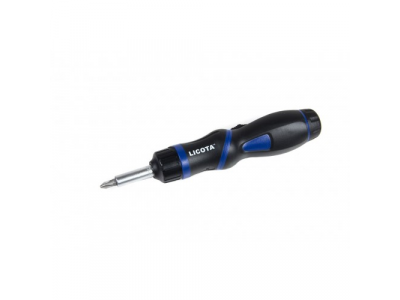Отвертка трещоточная с поворотной ручкой и сменными вставками 1/4", 8 пр.